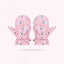 Binomata 1 双幼儿男孩和女孩卡通设计防水保暖冬季手套，S 码适合 6-18 个月，M 码适合 1-3 岁，户外雪地滑雪手套