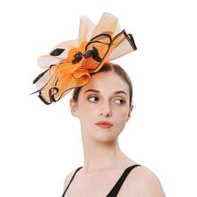 1件女士礼帽，德比帽，大花朵装饰，2025款，适合优雅的下午茶派对，女士发饰 - 彩色 - 查看 8