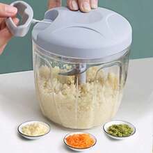 500/900ML Manual Meat Mincer Garlic Chopper Rotate Garlic Press Crusher Vegetable Onion Cutter Kitchen Cooking Accessories - Blue - View 2