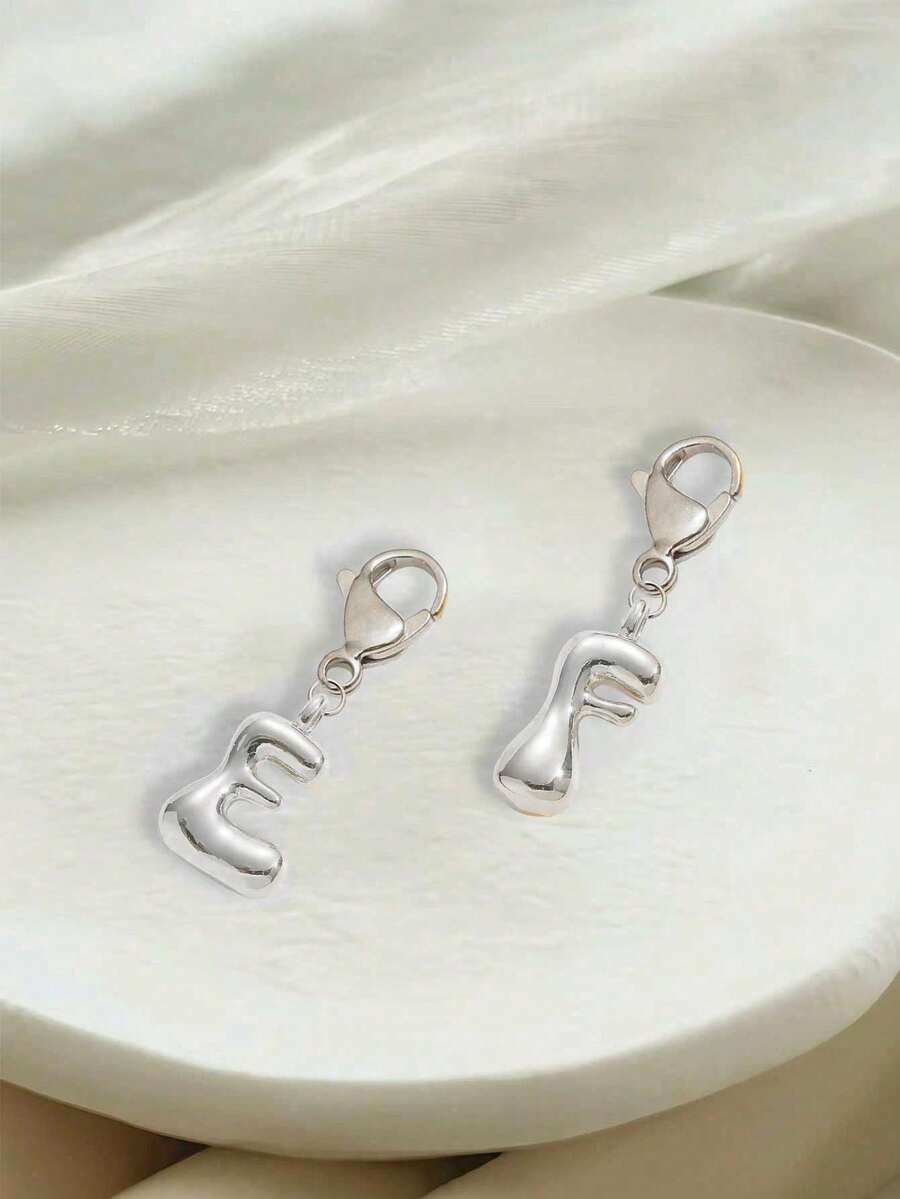 Colgante de bolso y mochila con letras de burbujas plateadas, colgante de cristal con suerte, letras del alfabeto A-Z, el mejor artículo para combinar en primavera y verano, colgante de aleación brillante - regalo perfecto - Multicolor - Ver 1