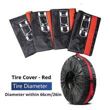 1/4PCS Universal Tire Covers Set, Full Coverage Wheel Protectors, Oxford Fabric Dustproof Waterproof Storage Bags, Spare Tire Covers, Car Tire Accessories Compatible With 13-23 Inch Tires