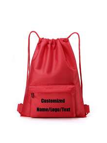 Customizable Name Drawstring Backpack - Personalized DIY Letters/Logo/Patterns, Soft Shell With Fitness Pockets, Sports Bag, Swimming Bag, Gym Bag, After School Club Bag, Travel Organizer, For Women, Personalized Gift, Everyday Use - Multicolor - View 20