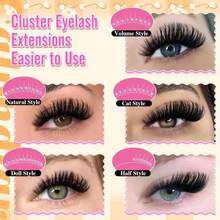 Calphdiar Lashes Clusters 60D+80D Thick Eyelash Clusters 480PCS Wispy Lash Clusters Eyelash Extensions Fluff D-Curly Individual Lashes 10-18mm DIY Volume Lash Extension At Home - MàuH - Xem 3