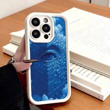 Funda de Teléfono Diseño de Patrón de Ojos Azules Cubierta Protectora para iPhone 14 13 12 11 Pro Max y  Galaxy S23 S22 S21 Plus Funda de Teléfono para Parejas Regalo de Novio Novia Regalo de Vacaciones - Blanco - Ver 7