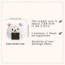 54pcs Rilakkuma Vinyl Stickers - Cute Cartoon Bear Characters In Various Poses & Outfits, Reusable Self-Adhesive Decals For Laptops, Water Bottles, Notebooks, And More, Cute Stickers - 54 chiếc - Xem 4