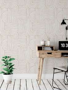 17.7 Inches * 6.5/9.8 Feet * 1pc Classic Stripe Rope Texture Peel And Stick Wallpaper, Waterproof Removable, Wall Stickers, Home Decor, Wall Art, Wall Decor, Room Decor - Beige - View 1