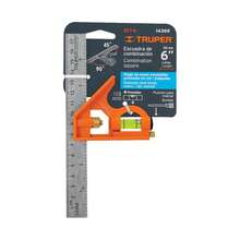 Truper ECT-6, Escuadra de combinación, acero inoxidable, 6" - Escuadra + Prensa PRE-6 - Ver 5