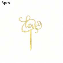 1 cái/3 cái/6 cái Đầu bánh cưới bằng Acrylic ngày lễ tình nhân dùng để trang trí bánh sinh nhật, tiệc ngày lễ tình nhân - Nhiều màu - Xem 23