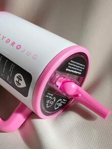 [Christmas Gift] Hydro Jug Traveler 32oz Pinkish-White Gradient Patterns Of Double Wall Insulated Stainless Stee With Straw Cup. Flip-Straw Water Bottle. 24 Hours Cold, Completely Leak-Proof. Suitable For Water, Ice Drinks , Hot Drinks, Juice And Iced Tea Or Coffee. Suitable For Camping, Work, Indoor Use. It Is Also Very Suitable To Be Given As A Gift. - 漸層粉 - 查看 3