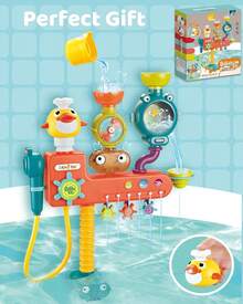 Nilez Bath Toys Kids Bath Shower Sprayer Bathtub Squirts Ages 4 5 6 8 Year Old Fun Interactive 3- In-1 Bath Tub Toy Waterfall Station Set Boy Girl - 1 - Xem 6