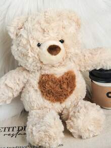 1个25厘米/9.84英寸心形毛绒泰迪熊情侣玩偶，柔软亲肤，可爱泰迪熊毛绒玩偶，情人节礼物，生日礼物，儿童节礼物，家居装饰 - 彩色 - 查看 10