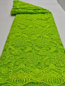 1 Yard /5 Yard 2026 New Embroidered African Lace Fabric Bright White Velvet Fiber Fabric Lace French Silk Screen Cloth Lace Suitable For Wedding Parties And Dances To Show Elegant 3D Flower Patterns Suitable For DIY Crafts Decal Embroidery Fabric Supports Cutting And Needs Dry Cleaning (There Are Many Colors To Choose From) - Multicolor - View 22