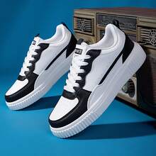 Chunky Shoes Womens Shoes Color Block Casual Sports Lightweight And Breathable For Everyday Comfort Spring Fall Tennis White Shoes Sneakers Outdoor Office Work Walking Travel Sport - 黑與白 - 查看 1