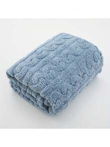 1 Couverture en corail pour enfants - Ultra douce, design rayé chaud en parabole, literie pour toutes les saisons pour la pouponnière et les tout-petits/adolescents en blanc/rose/bleu, jeté de sieste, élément essentiel de la chambre avec un tissu unicolore subtil et un compagnon de sommeil confortable en flanelle, climatisation simple - couverture pour bébé - Voir 8