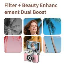 1.47" IPS HD Flip-Up Thumb Camera LK-027 . 180° Flip Screen . USB Charging . Multi-Beauty Filters . Backlight . Capable Of Filming Cinema-Grade Vlogs . Comes With 32GB Memory Card . Multiple Color Options - Multicolor - View 4