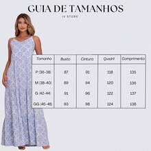 Women's Long Viscose Dress With Adjustable Straps - Blue and White - View 9