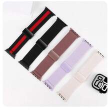 Pulseira Tecelagem nylon com Fecho irmã Compativel para Apple watch 11 10 46mm 42mm serie 11 10 9 8 7 5 6 4 3 Se 38/40/41/42/44/45 - Multicolorido - Visão 2