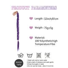 Purple Double Ponytail Wig | Laser Line Double Ponytail | High-Quality Synthetic Fiber, Suitable For Avant-Garde Hairstyles, Cosplay And Party Looks - Multicolor - View 5