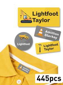 Custom Name Waterproof Stickers, Cute Cartoon Style Labels Stickers, Personalized Name Label Stickers For Clothes Bottle Lunch Box Notebook Organizer, Customized Decorative Tags For Daily Supplies And Gift Packaging, Customizable Name Tag Stickers, Birthday Gift, Holiday Gift, Party Favor Labels - Style 16 - View 10