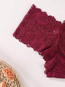 6条装女士性感蕾丝中腰无痕丁字裤，收腹提臀，弹力条纹内裤 - 彩色 - 查看 8