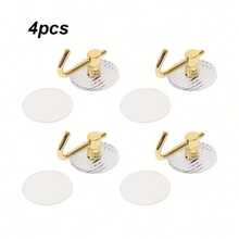 4 خطافات حائط من الأكريليك، رف منشفة لاصق غير انزلاقي، بدون حاجة إلى ثقب، للتركيب على الحائط، مناسب للحمام والغرفة والمطبخ - مربع/شكل حرف J - متعدد الألوان - مشاهدة 9