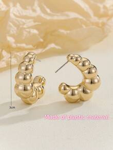 Từ 1 đến 40 đôi, chất liệu nhựa (vui lòng cân nhắc kỹ nếu bạn lo ngại), sơn phun vàng, kiểu dáng thời trang mới nhất của Châu Âu và Mỹ, mạ vàng thời trang, khuyên tai vòng hình chữ C, khuyên tai nữ được ưa chuộng. - Vàng - Xem 14