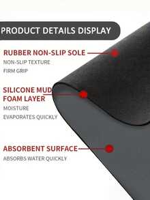 1pc Solid Color Diatomite Absorbent Mat, Non-Slip & Wear-Resistant Kitchen Counter Mat, Oil & Stain Resistant, Easy To Clean, Suitable For Coffee Machines, Dish Drying, Tableware Storage, Bars & Restaurants, Pet Anti-Slip Mat - Black - View 8