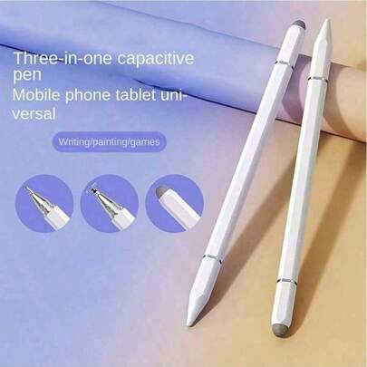 1pc 3-In-1 Universal Stylus Pen, Compatible With Apple, Android, OPPO, Tablets And Smartphones, For Editing And Drawing