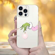 Funda para móvil con diseño de la mano del , compatible con teléfonos ,  17,  16 Pro Max,  15 Pro Max,  13 y  12. Fabricada en TPU, ofrece protección contra golpes y caídas. Ideal para regalos navideños, reuniones familiares, amigos y celebraciones festivas. - transparente - Ver 1
