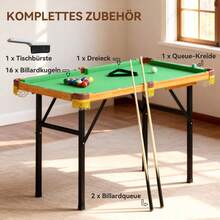 SPORTNOW Folding Pool Table, Billiard Table, 2 Cues, 16 Balls, Triangle, Brush, Green - 1 - View 8