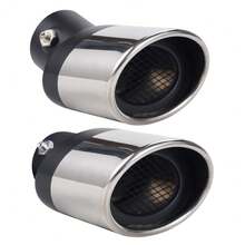 1.5" - 2.1" Stainless Steel Bolt-On Car Exhaust Muffler Tip, Silver