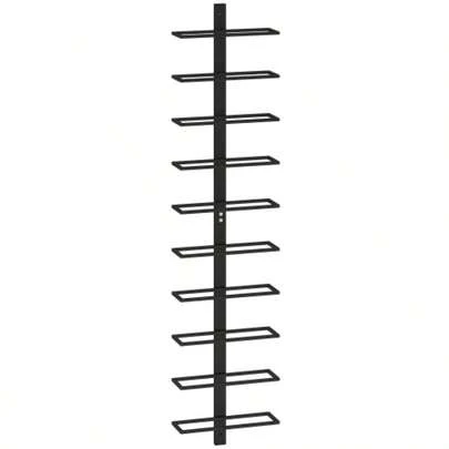 HOMCOM Wine Rack, Wall-Mounted Bottle Holder For 10 Bottles, Made Of Steel, Ideal For The Kitchen And Dining Room, Black.