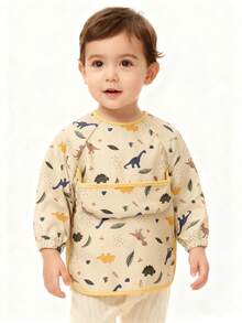 恐龍圖案嬰兒長袖圍兜 - 彩色 - 查看 3