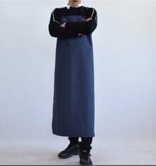 PVC Heavy Duty Rubber Apron Oil Resistant Men Kitchen Work Bib Aprons Unisex - Dark Blue - View 2