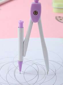 7pcs Student Drawing Ruler Set For Returning To School And Learning Compass Supplies Ruler Set - Seven-Piece Simple And Transparent Ruler Set For Primary School Students' Drawing