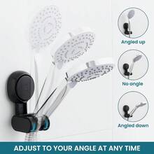 XZGB TAILI Shower Head Holder Suction Cup Handheld Shower Head Bracket Height Angle Adjustable Wall Mounted Bathroom Showerhead Holder No Drilling Removable Waterproof Black - màu đen - Xem 4