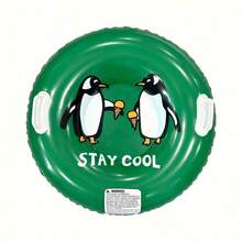 1pc Thick PVC Inflatable Snow Tube, Anti-Tipping, Outdoor Adult Thick Snow Tube, Cold-Resistant Snow Tube Mat, Green Snowman Snow Tube - Christmas Gift - Multicolor - View 6