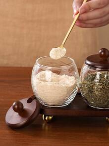 1pc Glass Seasoning Jar, Suitable For Tabletop Decor, Home And Kitchen Condiment Storage - Glass Condiment Jars - View 9