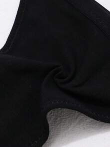 5 chiếc quần lót dây đen, đồ lót G-string gợi cảm dành cho nữ, kiểu bikini cạp thấp đính đá, lưng chữ T, không lộ nội y. - màu đen - Xem 5