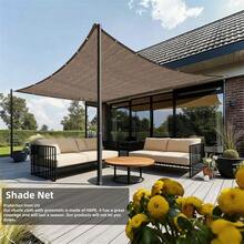 Coffee Color Sun Shade Net Anti-UV Sunshade Net Taped Edge Sun Net Mesh Pool Anti-UV Awning Plant Shed Sail - Coffee Brown - View 9