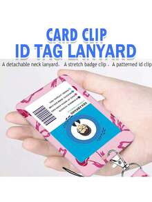 粉色蝴蝶结、樱桃、豹纹卡套，带可伸缩证件夹、登山扣、粉色可伸缩证件卷轴和可拆卸挂绳 - 励志语录证件钥匙扣，适合医生、护士、教师、女学生和办公室职员，圣诞节、感恩节、新年礼物 - 彩色 - 查看 8