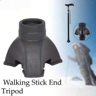 1pc Stick Foot Mat, Trekking Pole Foot Cover, Foot Pad, Self-Standing Cane Anti-Slip Rubber Tripod Tip - Provides Stability And Support For Walking, Crutch Rubber Head Oak, Silicone Non-Slip - Wear-Resistant Foot Mat Accessories