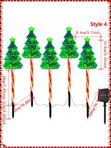 1-5 件 LED 户外太阳能地插圣诞老人雪橇灯，防水太阳能庭院装饰圣诞驯鹿灯 - 彩色 - 查看 16