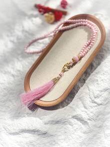 1串/6串伊斯兰祈祷念珠，99颗玻璃仿珍珠线珠，用于穆斯林礼拜和阿拉伯赞美手链 - 彩色 - 查看 20