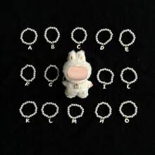 【仅项链】创意新款10厘米娃娃第四代迷你Labobo陶瓷娃娃吊坠，可爱珍珠字母项链，适用于Labobo娃娃 - 彩色 - 查看 2