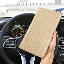 TILDOSAC Leather Car Registration And Insurance Card Holder, Car Document Holder For Cards License With Magnetic Shut (Black, Large) - MàuE - Xem 4