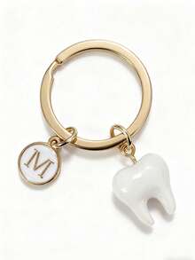 个性化牙医牙齿钥匙扣礼品 - 樹脂牙齒白色 - 查看 3