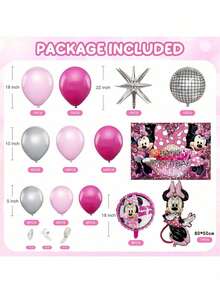 73件粉色主题生日派对装饰乳胶气球和铝箔气球套装，适用于婚礼、生日派对、母亲节、情人节、毕业典礼、聚会、节日、日常聚会、返校季、圣诞派对等各种场合。 - 彩色 - 查看 5