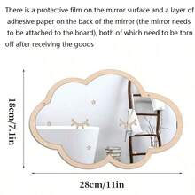 Acrylic Mirror Animal Wall Decor For Kids Room, Bedroom Wall Decoration (The Mirror Surface Has A Protective Film, And The Back Has A Layer Of Adhesive Paper That Needs To Be Peeled Off After Receiving The Item)