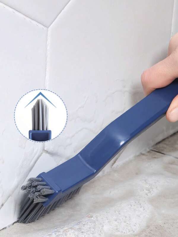 1 pieza Cepillo de limpieza multiusos, con cerdas rígidas, mango colgante, dureza media, ideal para la cocina, alféizares de ventanas, grietas del piso, baño, inodoro, bañera y limpieza de la ducha